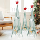 3/3.5/4 Feet Set of 3 Tower Shaped Christmas Trees with Removable Star Toppers by LJGDeals