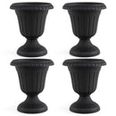 18-Inch Tall Urn Planters with Pedestal Base, Set of 4