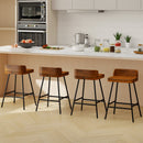 24" Industrial Bar Stool with Low Back - Set of 4