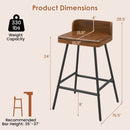 24" Industrial Bar Stool with Low Back - Set of 4 by LJGDeals