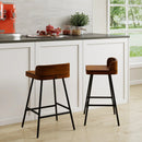 24" Industrial Bar Stool with Low Back - Set of 4 by LJGDeals
