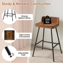 24" Industrial Bar Stool with Low Back - Set of 4 by LJGDeals