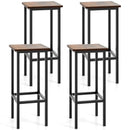 Set of 4 Bar Stool Set 26 Inch Bar Chair with Metal Legs and Footrest by LJGDeals