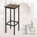 Set of 4 Bar Stool Set 26 Inch Bar Chair with Metal Legs and Footrest by LJGDeals