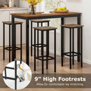 Set of 4 Bar Stool Set with Metal Legs and Footrest-Coffee by LJGDeals