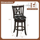 Swivel Bar Stools Set of 4 with Backrest and Footrest by LJGDeals