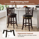 Swivel Bar Stools Set of 4 with Backrest and Footrest by LJGDeals