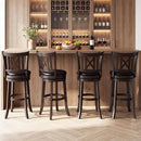 Swivel Bar Stools Set of 4 with Backrest and Footrest by LJGDeals