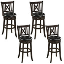 Swivel Bar Stools Set of 4 with Backrest and Footrest by LJGDeals
