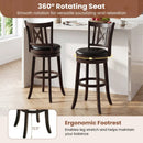 Swivel Bar Stools Set of 4 with Backrest and Footrest by LJGDeals