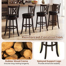 Swivel Bar Stools Set of 4 with Backrest and Footrest by LJGDeals