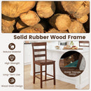 Counter Height Bar Stools Set of 2 - Rubber Wood Frame