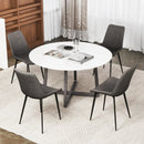 Set of 4 Dining Chair Upholstered with Metal Legs and Padded Backs by LJGDeals