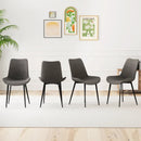 Set of 4 Dining Chair Upholstered with Metal Legs and Padded Backs by LJGDeals