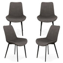 Set of 4 Dining Chair Upholstered with Metal Legs and Padded Backs by LJGDeals