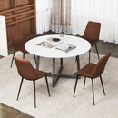 Set of 4 Dining Chair Upholstered with Metal Legs and Padded Backs by LJGDeals