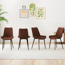 Set of 4 Dining Chair Upholstered with Metal Legs and Padded Backs by LJGDeals
