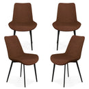 Set of 4 Dining Chair Upholstered with Metal Legs and Padded Backs by LJGDeals