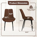 Set of 4 Dining Chair Upholstered with Metal Legs and Padded Backs by LJGDeals