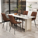 Set of 4 Dining Chair Upholstered with Metal Legs and Padded Backs by LJGDeals