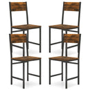 Set of 4 Dining Chairs with Metal Legs and Slanted Back by LJGDeals