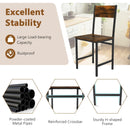 Set of 4 Dining Chairs with Metal Legs and Slanted Back by LJGDeals