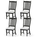 Set of 4 Dining Chairs Kitchen Side Chair with Solid Wood Legs-Black by LJGDeals