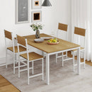 Set of 4 Dining Chairs with Metal Legs and Slanted Back by LJGDeals