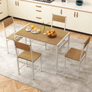 Set of 4 Dining Chairs with Metal Legs and Slanted Back by LJGDeals