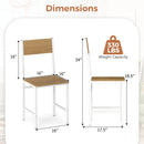 Set of 4 Dining Chairs with Metal Legs and Slanted Back by LJGDeals
