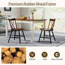 Set of 4 Dining Chairs with Rubber Wood Frame and Curved Cross Back-Dark Brown by LJGDeals