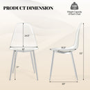 Set of 4 Dining Chairs Modern Plastic Shell Side Chair with Clear Seat and Wood Legs-Silver