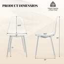 Set of 4 Dining Chairs Modern Plastic Shell Side Chair with Clear Seat and Wood Legs-Silver by LJGDeals