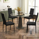 Set of 4 Fabric Dining Chairs Set with Upholstered Cushion and High Back by LJGDeals