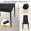 Set of 4 Fabric Dining Chairs Set with Upholstered Cushion and High Back