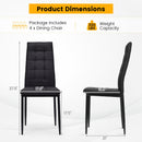 Set of 4 Fabric Dining Chairs Set with Upholstered Cushion and High Back