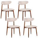 Upholstered Dining Chairs Set of 4 with Curved Backs by LJGDeals