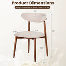 Upholstered Dining Chairs Set of 4 with Curved Backs by LJGDeals