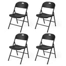 Foldable Plastic Dining Chairs Set of 4 with Ergonomic Backrest by LJGDeals