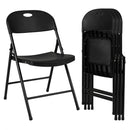 Foldable Plastic Dining Chairs Set of 4 with Ergonomic Backrest by LJGDeals