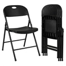 Foldable Plastic Dining Chairs Set of 4 with Ergonomic Backrest by DirectDeals