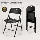 Foldable Plastic Dining Chairs Set of 4 with Ergonomic Backrest by DirectDeals