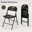 Foldable Plastic Dining Chairs Set of 4 with Ergonomic Backrest by LJGDeals