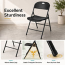 Foldable Plastic Dining Chairs Set of 4 with Ergonomic Backrest by DirectDeals