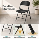 Foldable Plastic Dining Chairs Set of 4 with Ergonomic Backrest by LJGDeals
