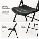 Foldable Plastic Dining Chairs Set of 4 with Ergonomic Backrest by DirectDeals