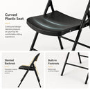 Foldable Plastic Dining Chairs Set of 4 with Ergonomic Backrest by LJGDeals