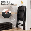 Foldable Plastic Dining Chairs Set of 4 with Ergonomic Backrest by LJGDeals