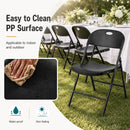 Foldable Plastic Dining Chairs Set of 4 with Ergonomic Backrest by LJGDeals
