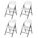 Foldable Plastic Dining Chairs Set of 4 with Ergonomic Backrest by LJGDeals